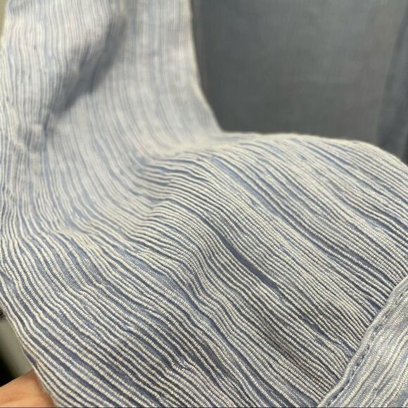 [s] Jane & Delancey Baby Blue Boho Ruffle Long Sleeve Cold Shoulder Blouse - Picture 8 of 13